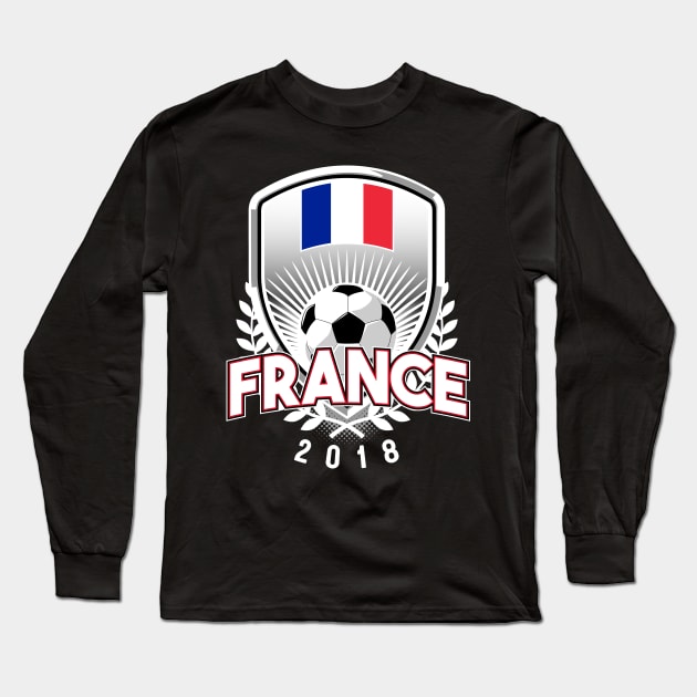 France Soccer 2018 Long Sleeve T-Shirt by Styleuniversal